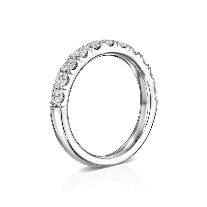 "Solomon Brothers Collection" White Gold 11 Stone Pave Set Diamond Wedding Band