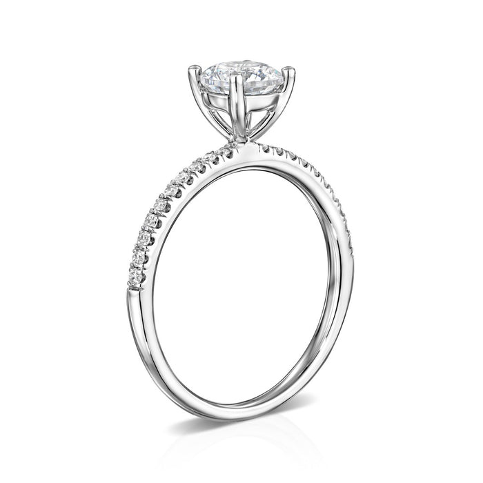 "Solomon Brothers Signature Collection" Round Micropave Set Diamond Engagement Ring