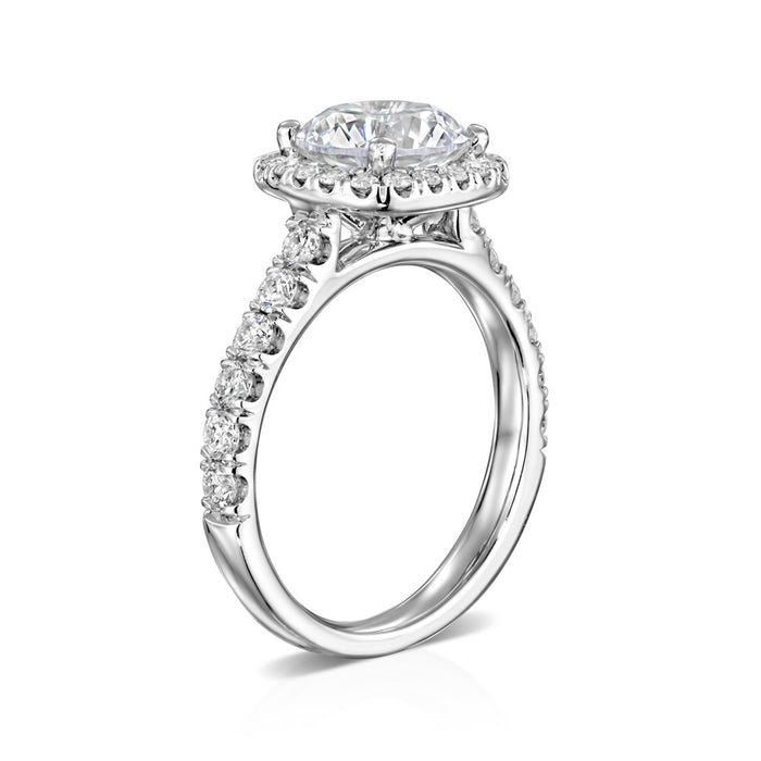 "Solomon Brothers Signature Collection" Cushion Halo Diamond Engagement Ring