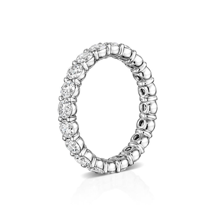 20 Stone Shared prong Set Round Diamond Buttercup Design Eternity Band Diamond 2.00cttw