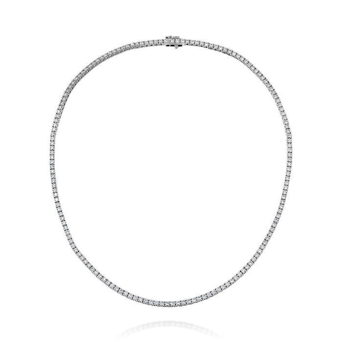 Ladies 162 Stone Round 4 prong Set Diamond Tennis Necklace Diamond 7.00cttw 17"