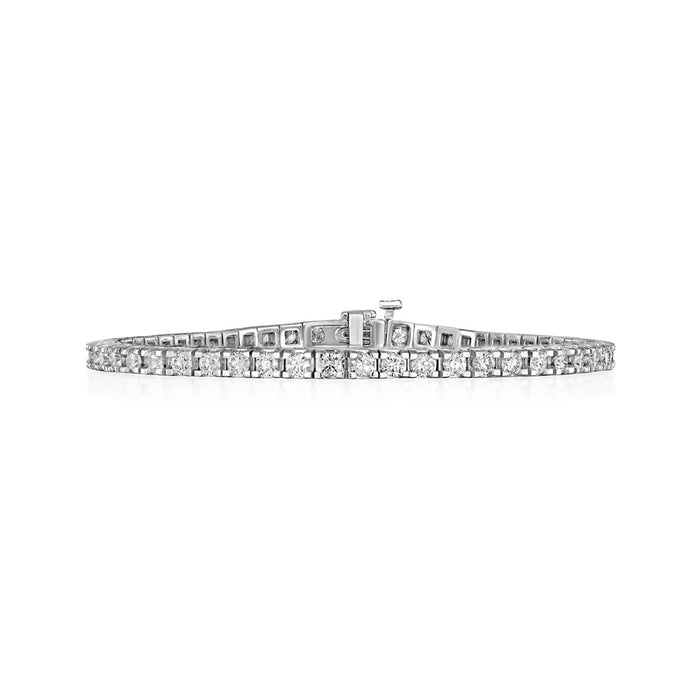 4 prong Round Brilliant Diamond Tennis Style Bracelet 52-4.00cttw H/I