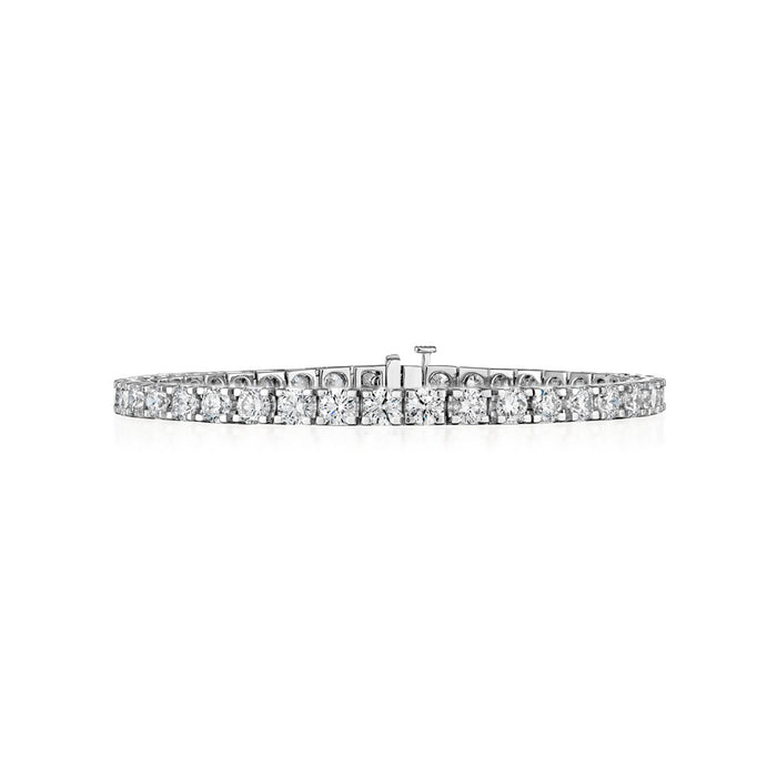 7" 40 Stone Round 4 prong Set Diamond Tennis Bracelet Diamond 10.00cttw