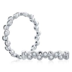 A.Jaffe Classics Collection Round Bezel Set Scallop Design Diamond Eternity Band