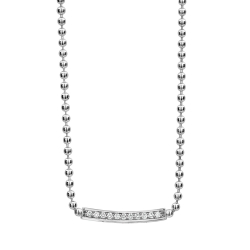 Lagos Caviar Spark Collection 25mm Pave Diamond Bar Necklace on Adjustable 16-18 2.5mm Ball Chain