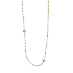 Lagos Caviar Icon Collection Adjustable 16-18 Link Necklace with Signature 18kt Elements