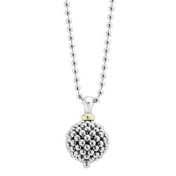 Lagos Caviar Forever Collection 34 Ball Link Necklace with 16mm Ball Pendant