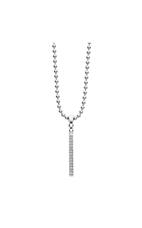 Lagos Caviar Spark Collection Pave Diamond Linear Pendant on Adjustable 16-18 Beaded Chain