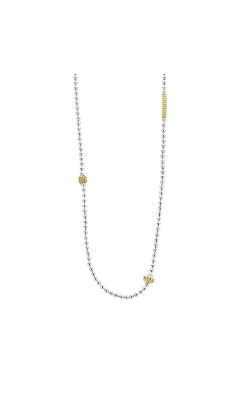 Lagos Caviar Icon Collection Adjustable 16-18 Link Necklace with Signature 18kt Elements