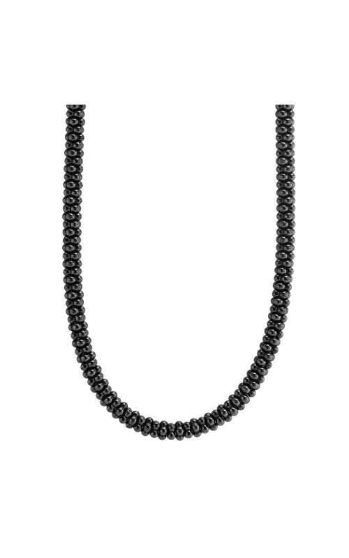 Lagos Black Caviar Collection 16 5mm Plain Black Ceramic Rope Necklace