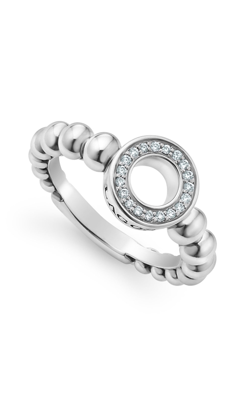 Lagos Caviar Spark Collection Pave Diamond Circle Ring with Caviar Bead Band