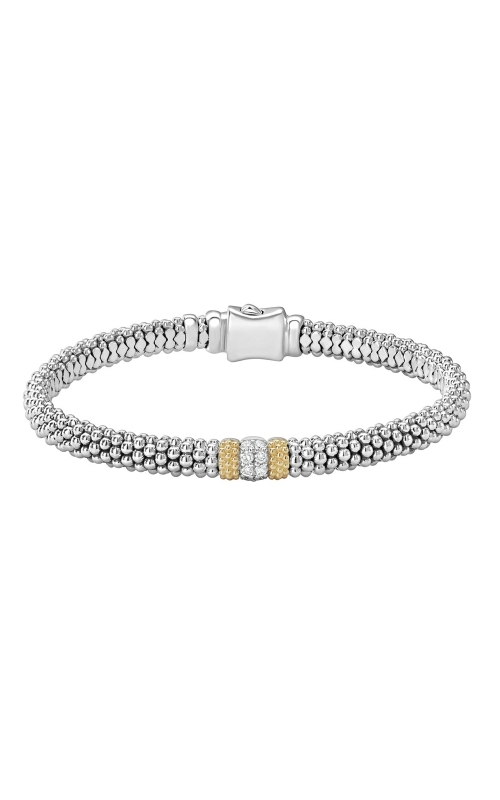 Lagos Diamond & Caviar Collection 6mm Rope Bracelet with Pave Diamond Station