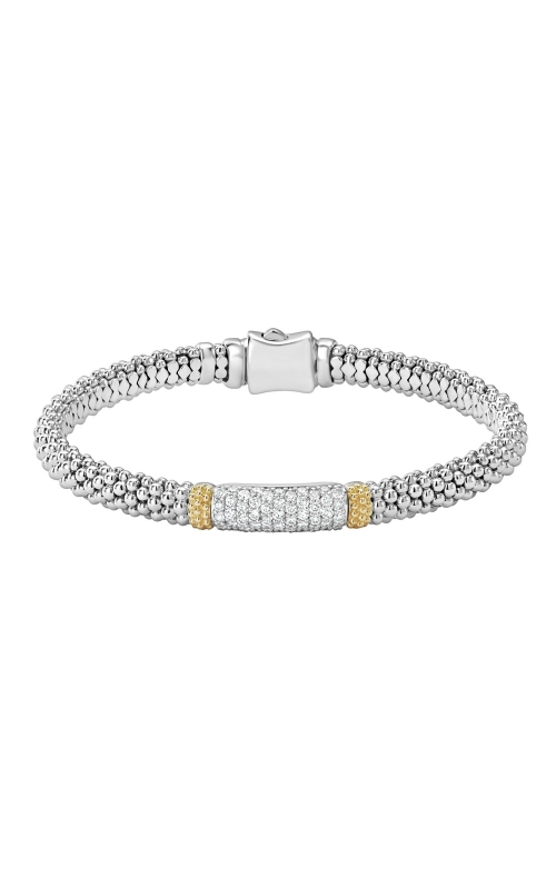 Lagos Diamond Lux Collection 6mm Rope Bracelet with Large 17mm Pave Diamond and 18kt Bar Accent