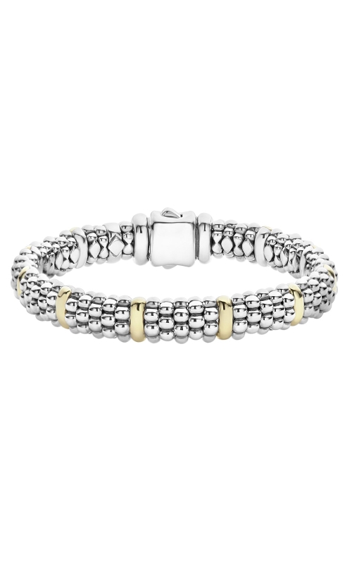 Lagos Signature Caviar Collection 9mm Rope Bracelet with 10 18kt yellow gold Polished Bar Stations