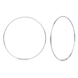 .65mm x 40mm Plain Polished Endless Wire Hoop Earrings