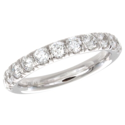 Solomon Brothers Collection White Gold 11 Stone Pave Set Diamond Wedding Band