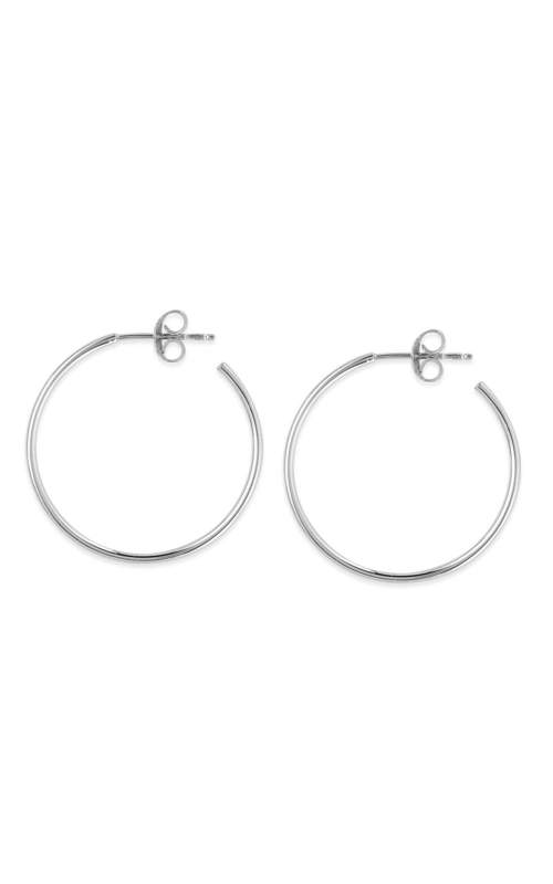 1.2mm x 25mm Plain Polished Hoop Earrings with Friction Posts