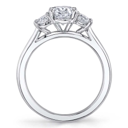 Sylvie 3 Stone prong Set Oval Diamond Engagement Ring