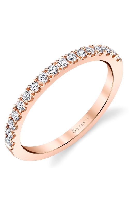 Sylvie Round prong Set Diamond Classic Stackable Wedding Band