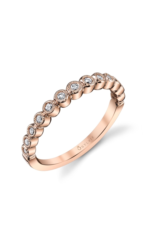 Sylvie Beatrice Collection 13 Stone Round Diamond Vintage Inspired Stackable Band