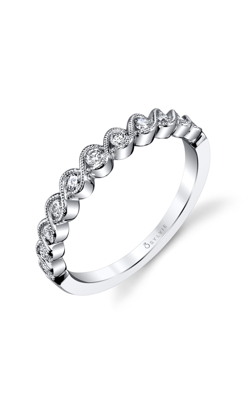 Sylvie Dalia Collection Vintage Inspired Stackable Wave Design Diamond Band