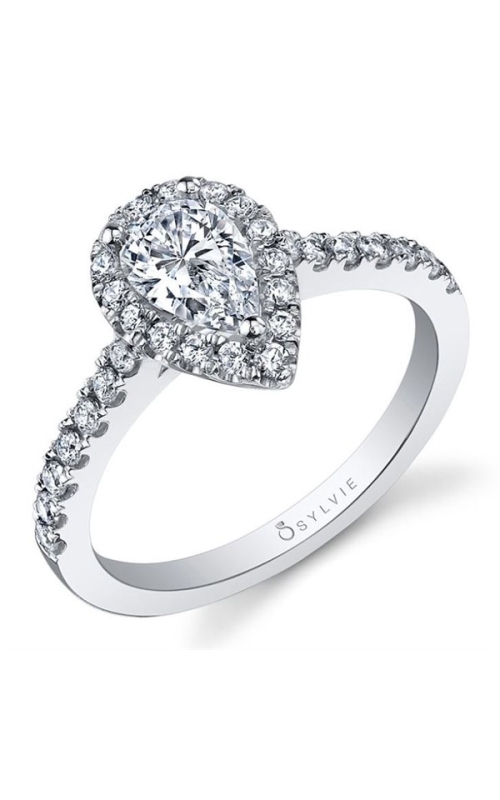 Pear Shaped Halo Diamond Engagement Ring