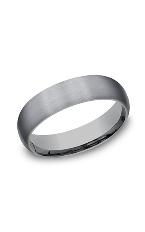 6mm Domed Satin Grey Tantalum Comfort Fit Wedding Band