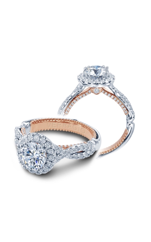 Verragio Couture Collection Round Halo Pave Twist Diamond Engagement Ring