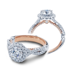 Verragio Couture Collection Round Halo Pave Twist Diamond Engagement Ring